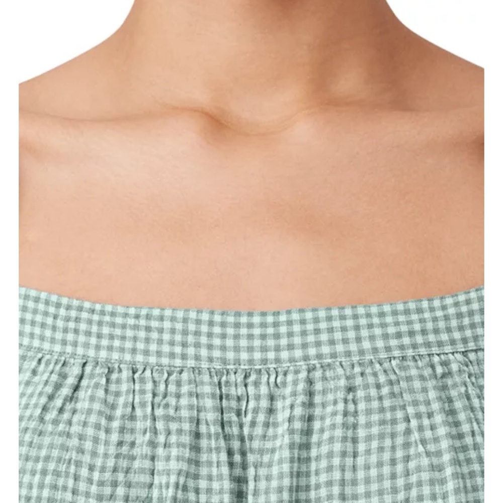 Eileen Fisher Organic Linen Midi Checkered Dress - Picture 3 of 11